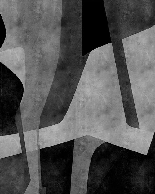 Industrial Shapes Black and White Wallpaper