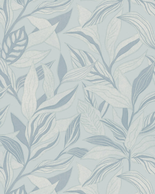Foliage Leaves in Blue Wallpaper