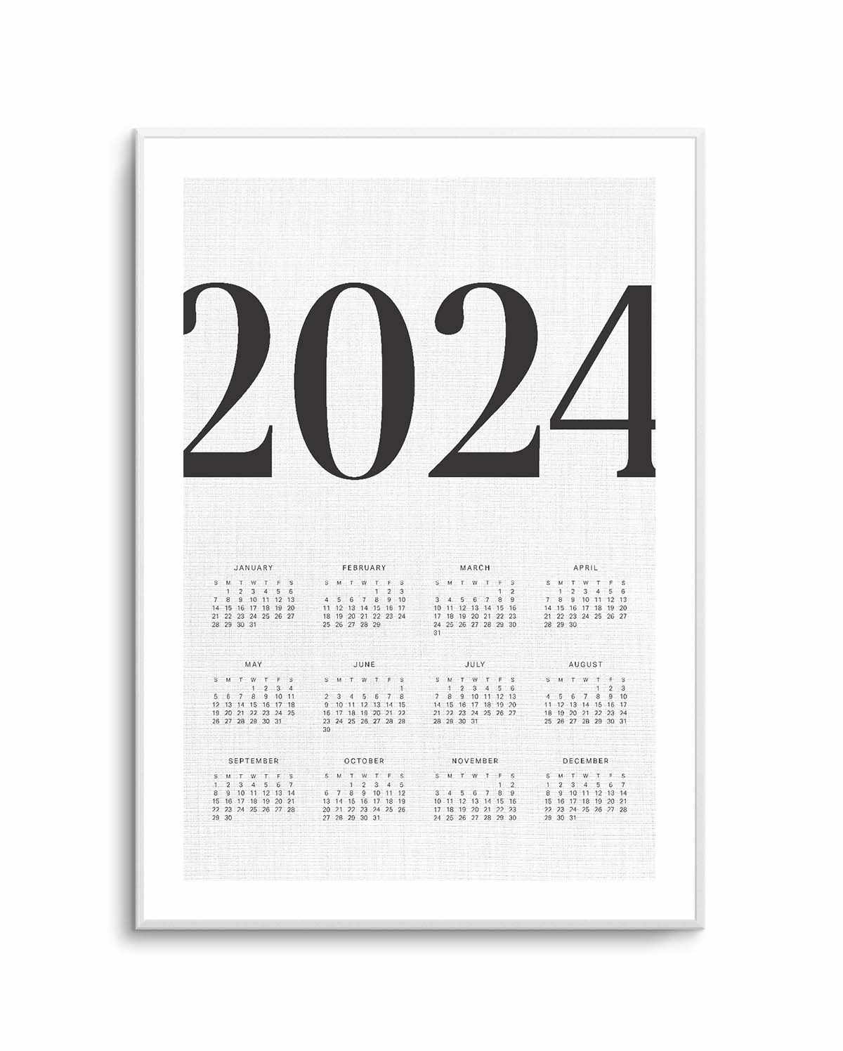 2024 Vogue Calendar in Linen Art Print Olive et Oriel