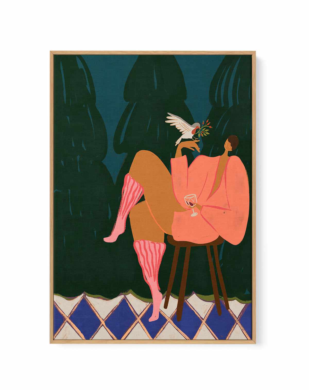 A Little Bird Told Me by Arty Guava | Framed Canvas Art Print from Olive et Oriel where you can shop wallpaper and artworks online