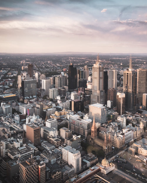 Above Melbourne City | Photo Mural Wallpaper
