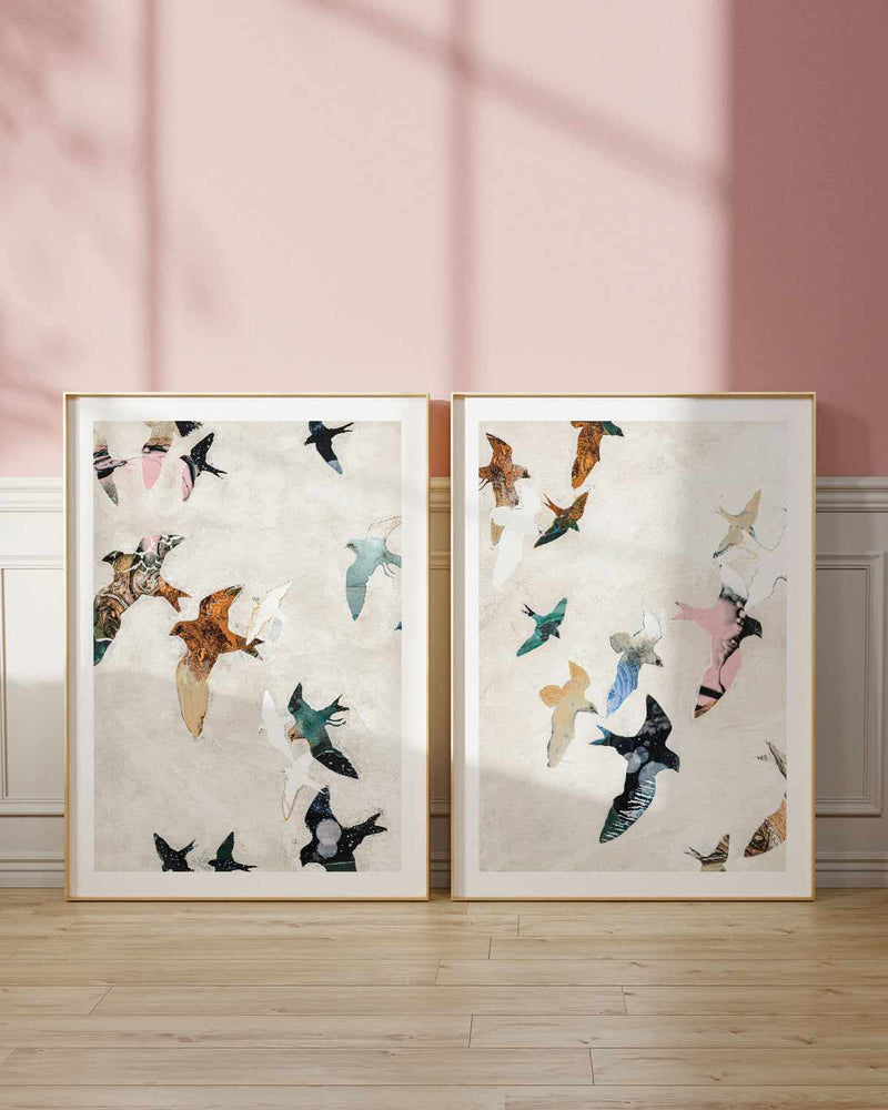 Abstract Birds II by Design Fabrikken Art Print
