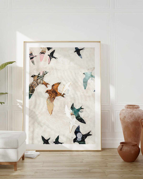 Abstract Birds I by Design Fabrikken Art Print
