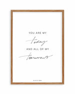 All Of My Tomorrows | Hand scripted Art Print