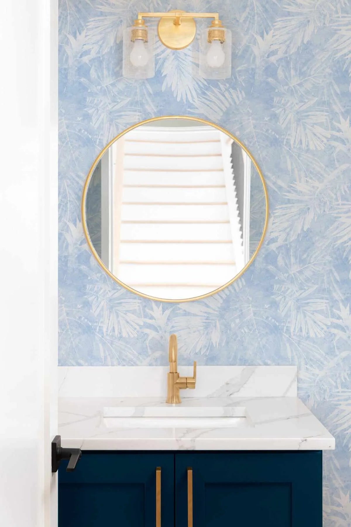 Avalon Palm Leaf Wallpaper in Hamptons Blue. Australian designer made ...