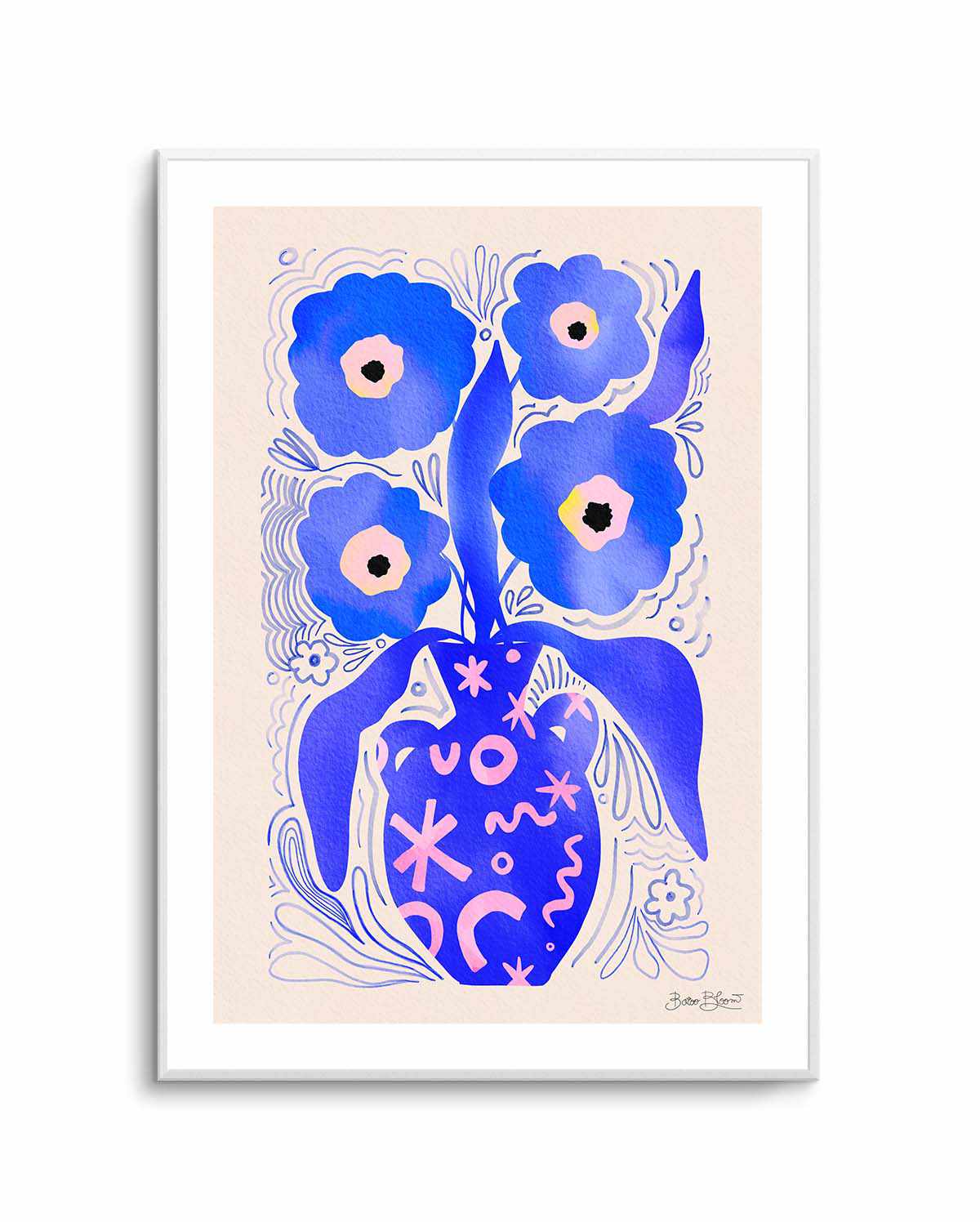 Blue Flowers Matisse Homage by Baroo Bloom | Art Print from Olive et Oriel where you can shop wallpaper and artworks online