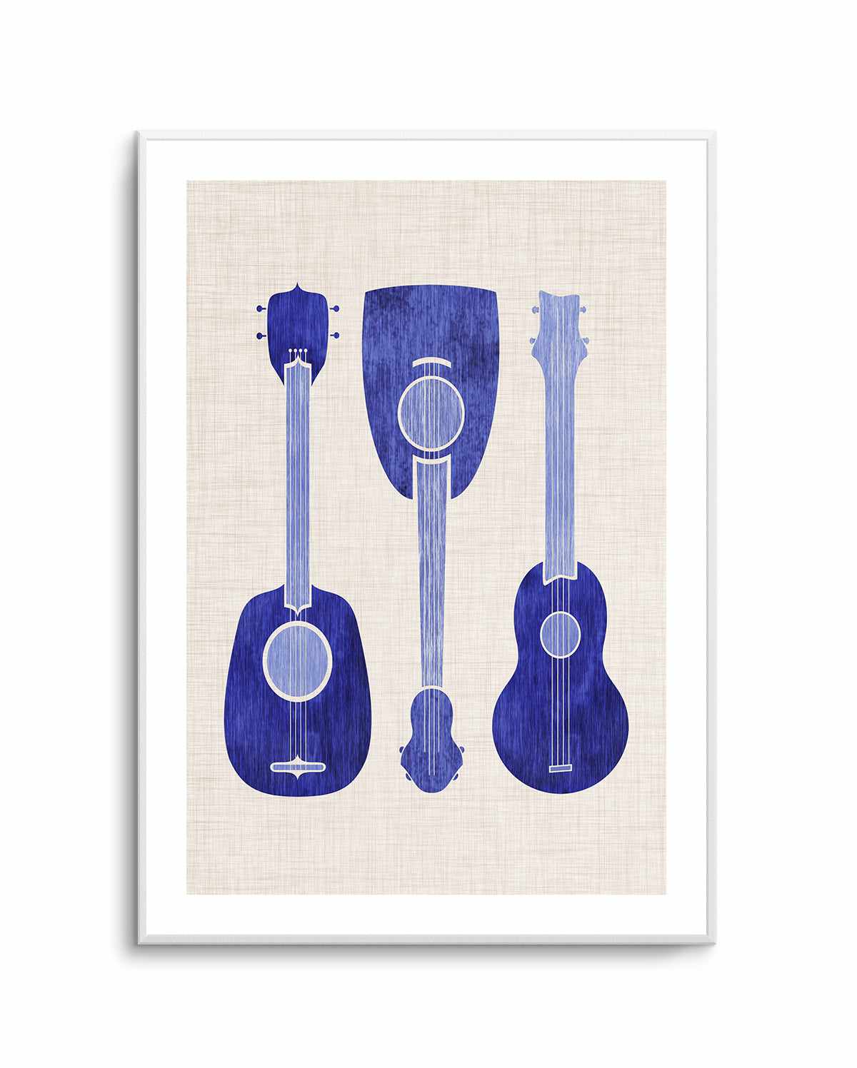 Blue Ukuleles By Kristian Gallagher | Art Print from Olive et Oriel where you can shop wallpaper and artworks online