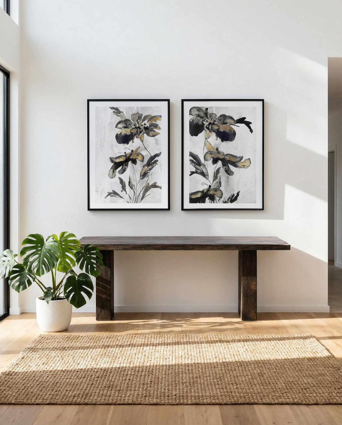 Blue Daphne Gold I & II Art Print Set of 2 | Matching Wall Art from Olive et Oriel where you can shop wallpaper and artworks online