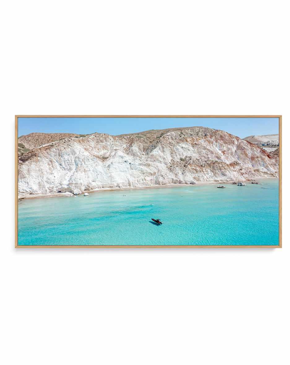 Boat Days Milos | Panoramic Canvas Art Print from Olive et Oriel where you can shop wallpaper and artworks online