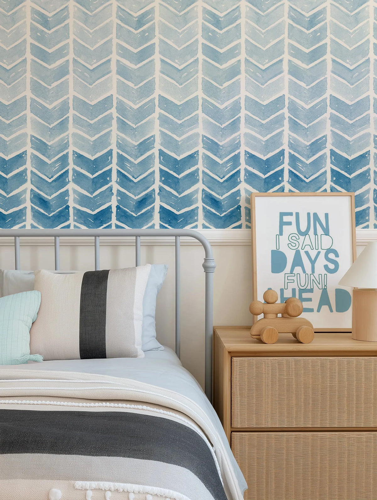 Bobby's Arrows Wallpaper from Olive et Oriel where you can shop wallpaper and artworks online