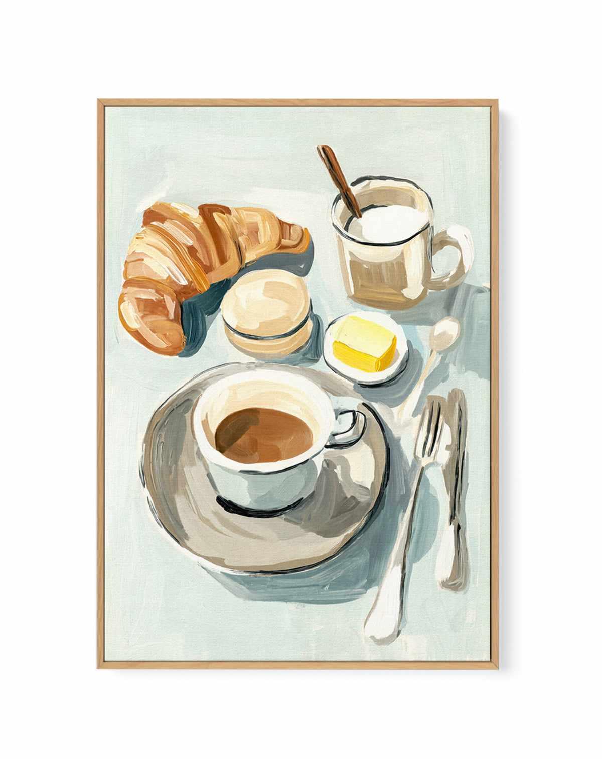 Breakfast for One | Framed Canvas Art Print from Olive et Oriel where you can shop wallpaper and artworks online