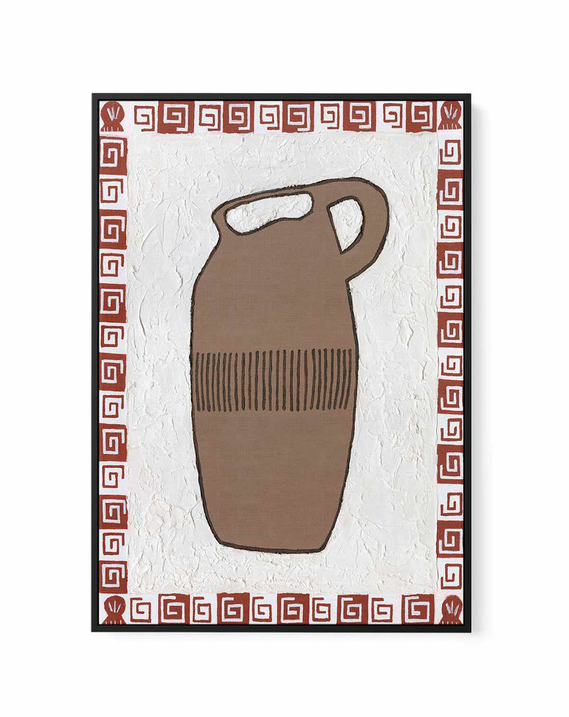 Brown Vase by Britney Turner | Framed Canvas Art Print