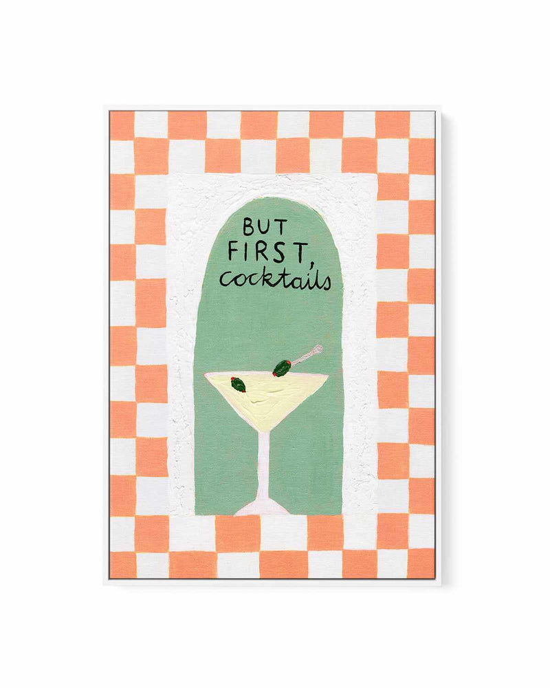 But First by Britney Turner | Framed Canvas Art Print