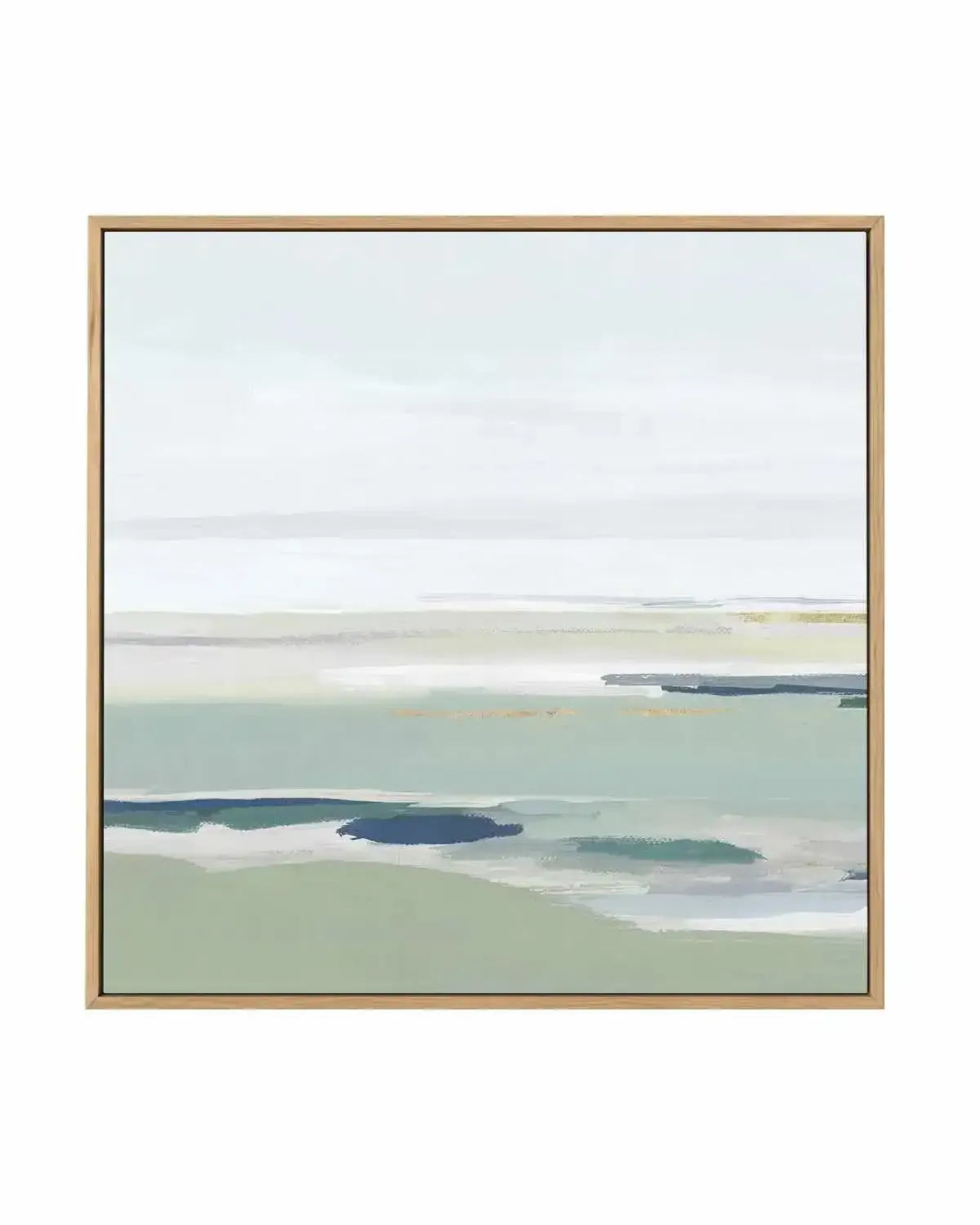 Calm Green Left SQ | Framed Canvas Art Print from Olive et Oriel where you can shop wallpaper and artworks online