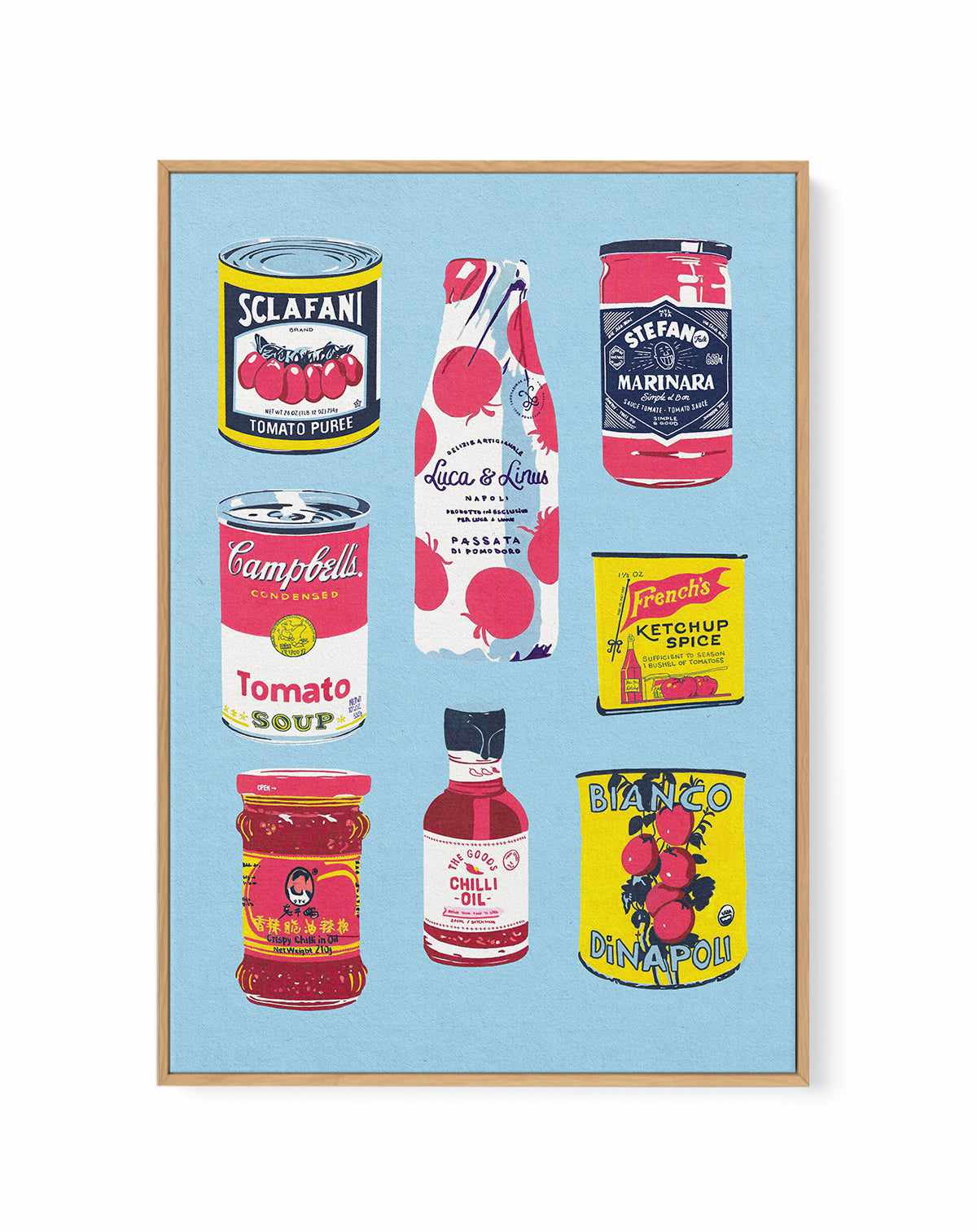Canned Tomatoes By Studio Mandariini | Framed Canvas Art Print from Olive et Oriel where you can shop wallpaper and artworks online