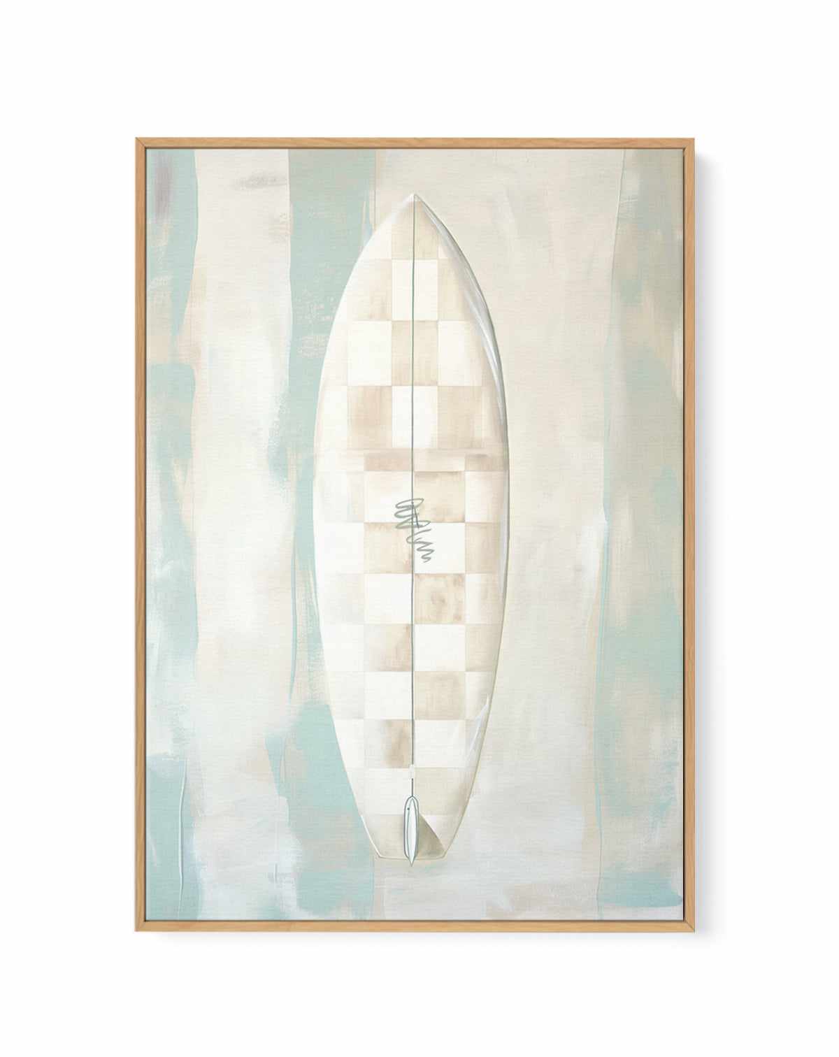 Checker Surfboard I | Framed Canvas Art Print from Olive et Oriel where you can shop wallpaper and artworks online