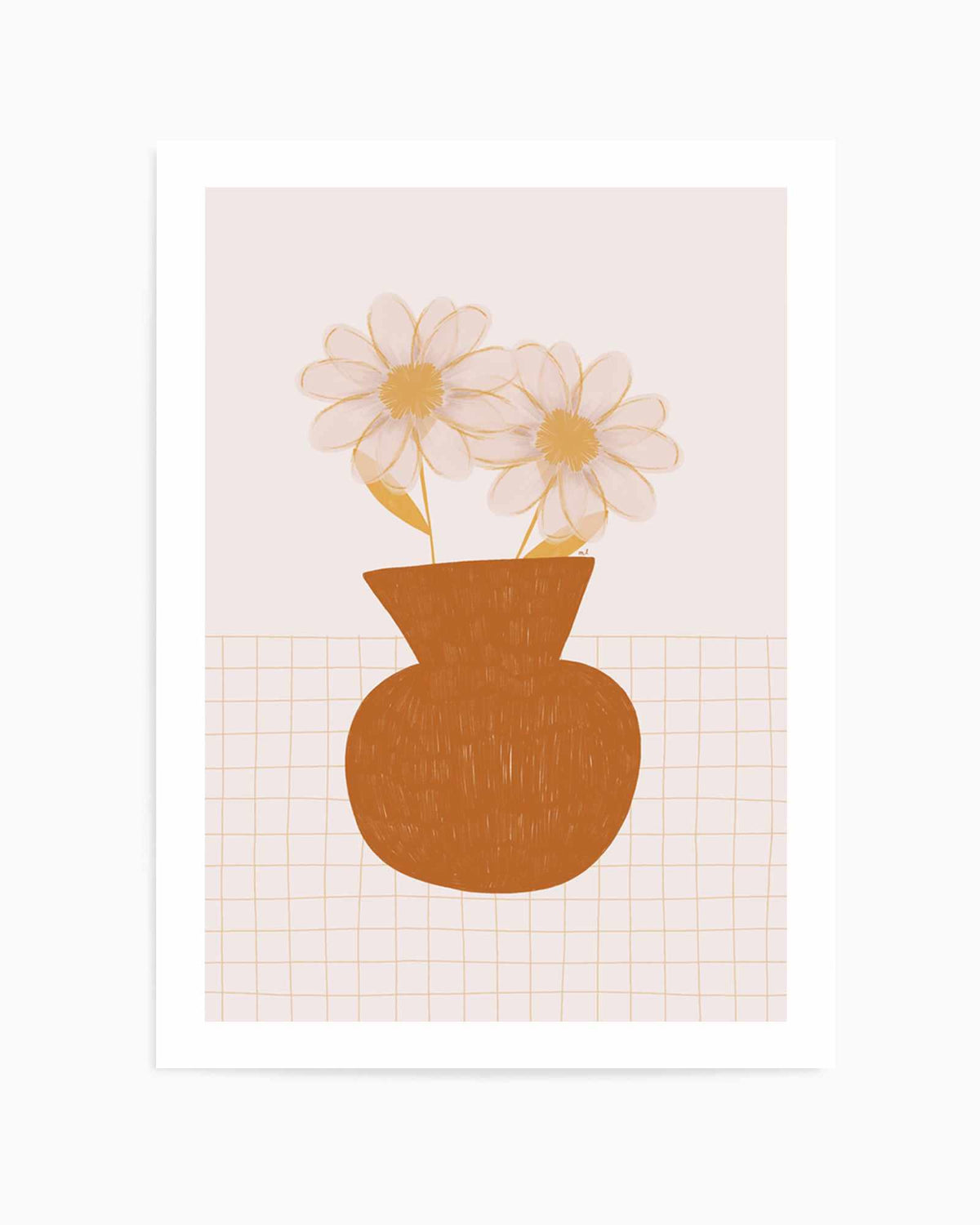 Checkered Daisies | Art Print from Olive et Oriel where you can shop wallpaper and artworks online