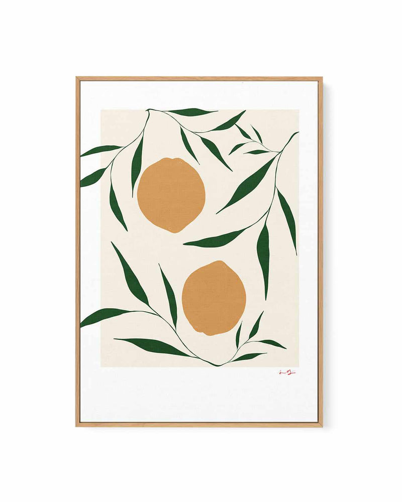 Citrus on Beige by Anna Morner | Framed Canvas Art Print