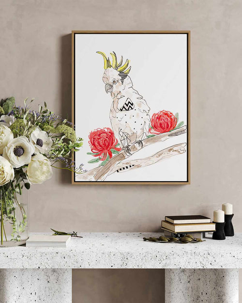 Cool Cockatoo by Maku Fenaroli | Framed Canvas Art Print