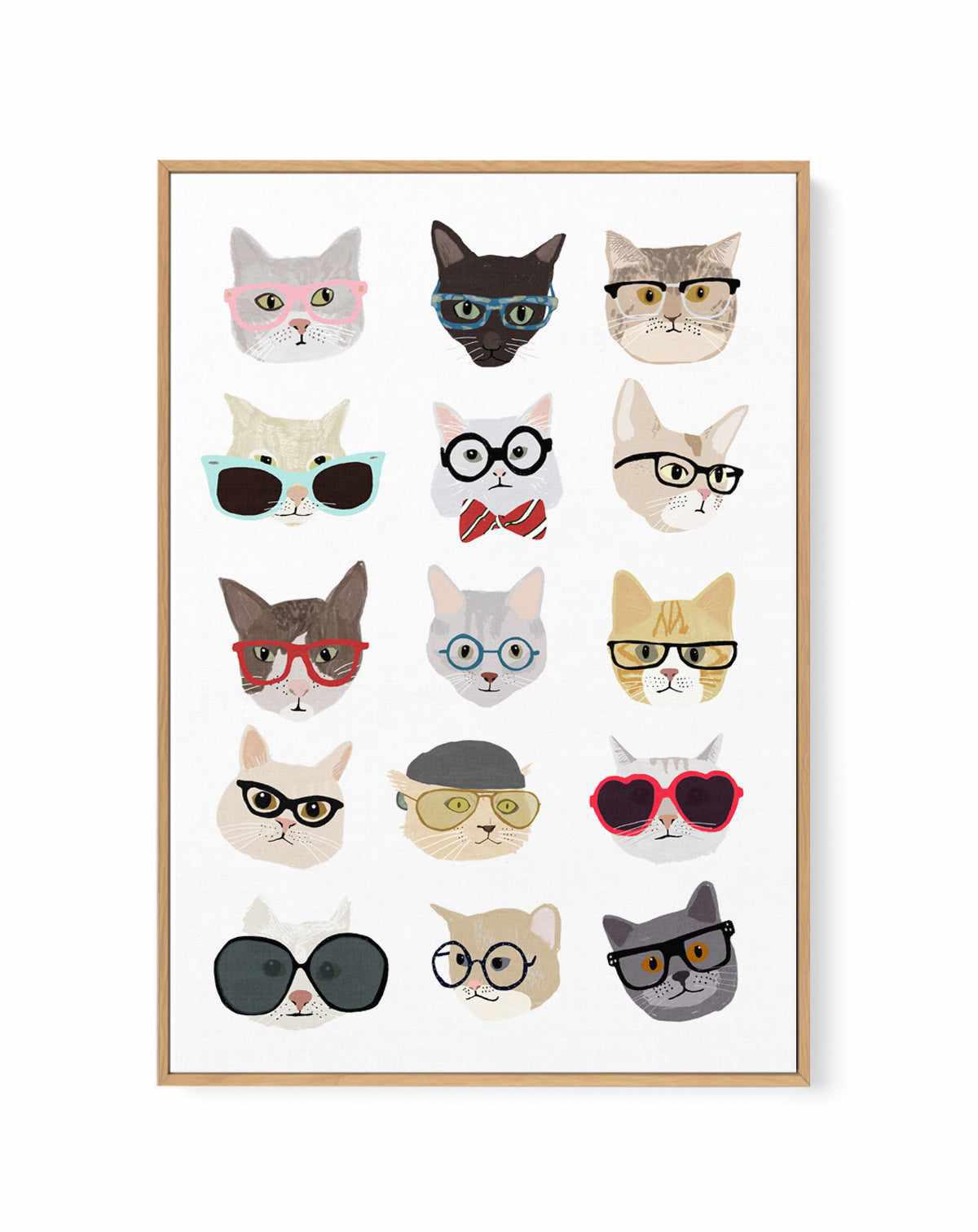 Cool Kitties | Framed Canvas Art Print from Olive et Oriel where you can shop wallpaper and artworks online