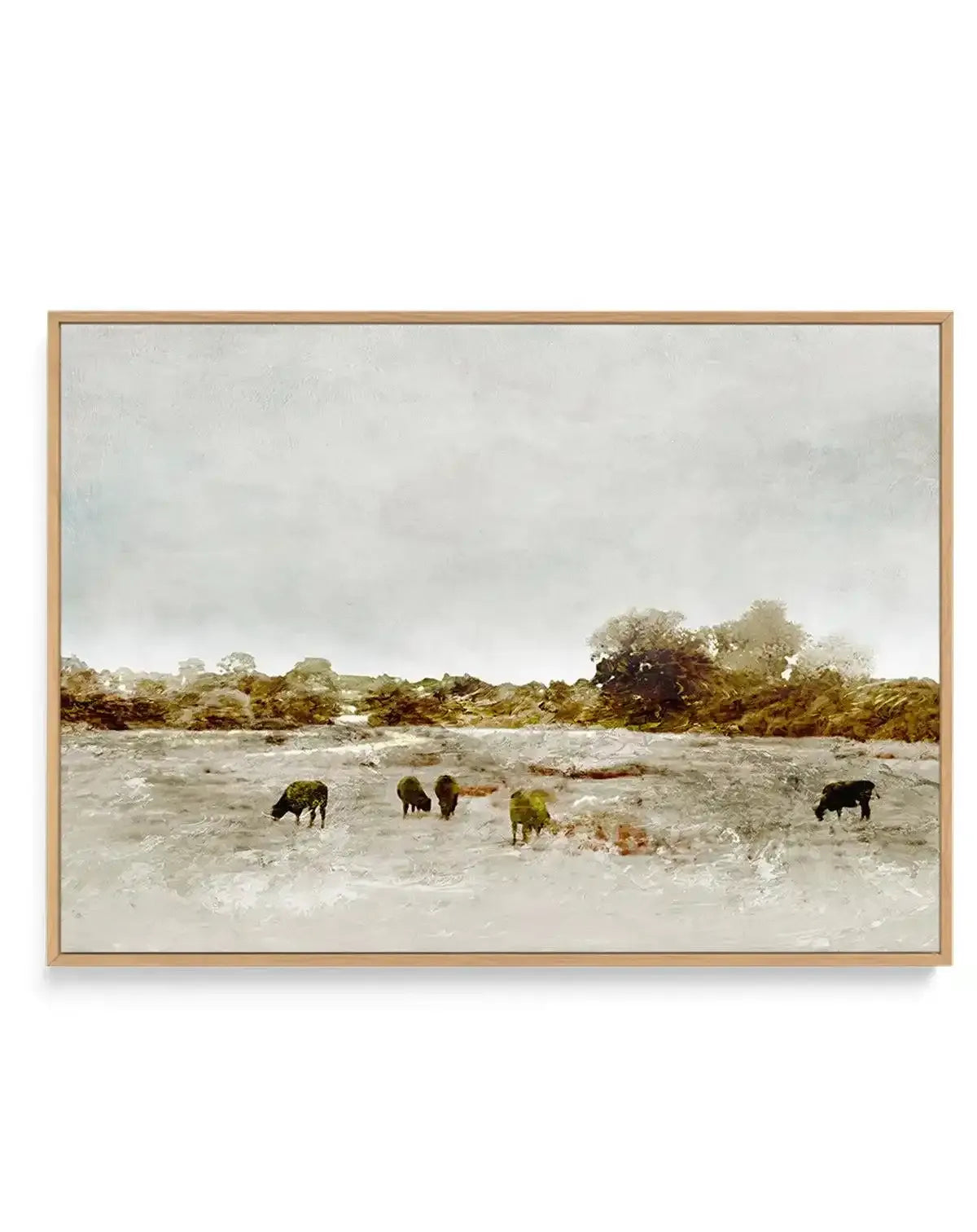Cows by the Sea by Dan Hobday | Framed Canvas-CANVAS-You can shop wall art online with Olive et Oriel for everything from abstract art to fun kids wall art. Our beautiful modern art prints and canvas art are available from large canvas prints to wall art paintings and our proudly Australian artwork collection offers only the highest quality framed large wall art and canvas art Australia - You can buy fashion photography prints or Hampton print posters and paintings on canvas from Olive et Oriel