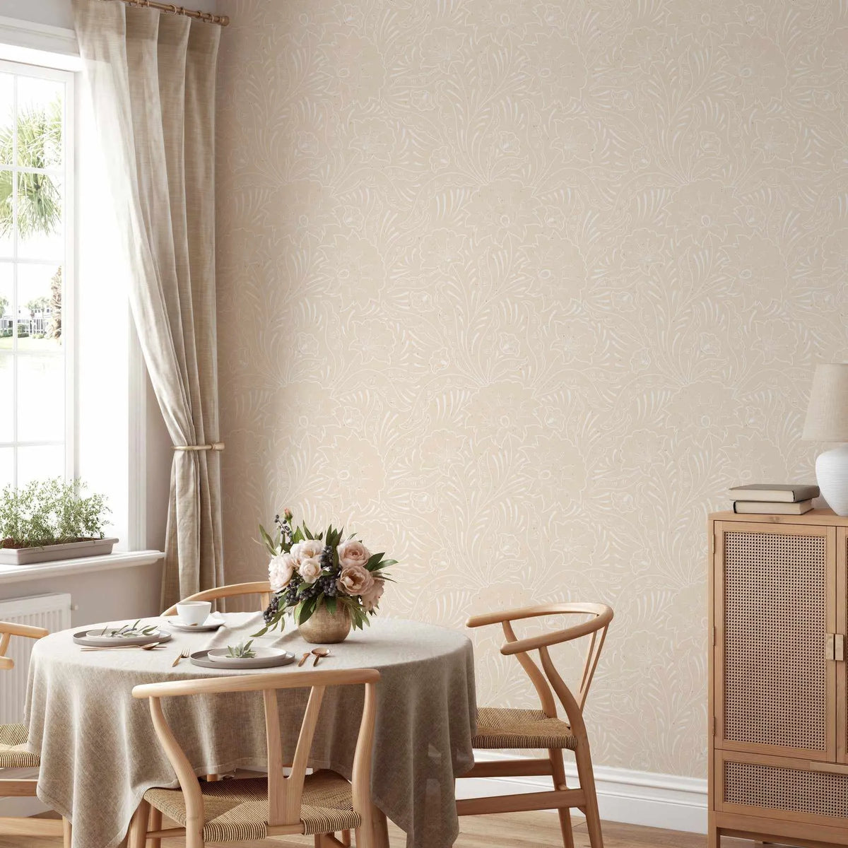 Deco florals Wallpaper from Olive et Oriel where you can shop wallpaper and artworks online