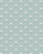 Deco Lotus Light Teal Blue Wallpaper