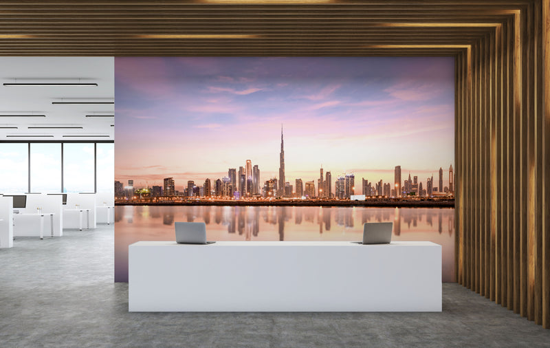 Dubai City Skyline Photo Mural Wallpaper