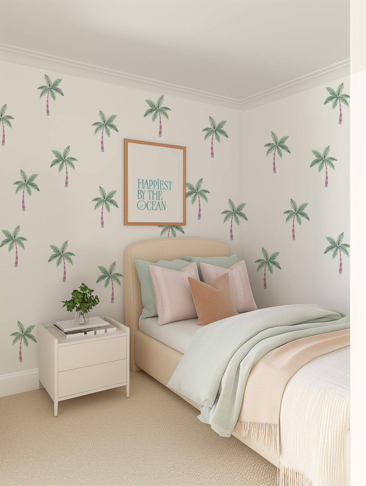 Aqua Palm Trees Wall Decal Set from Olive et Oriel where you can shop wallpaper and artworks online