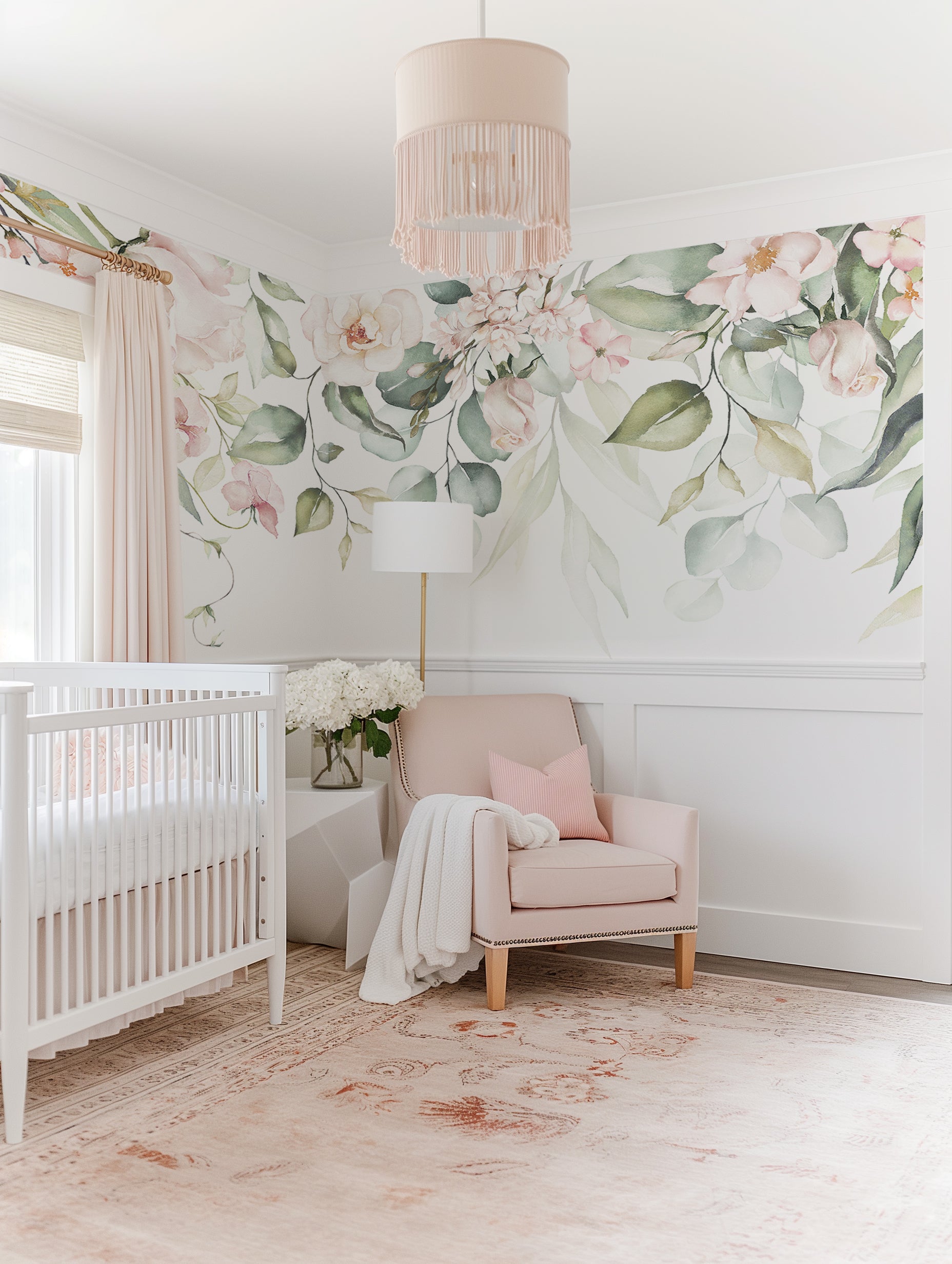Floral Mural For Nursery Dark Floral Wallpaper For Baby Nursery