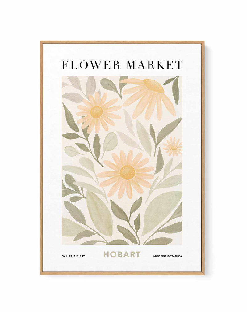 Flower Market Hobart | Framed Canvas Art Print