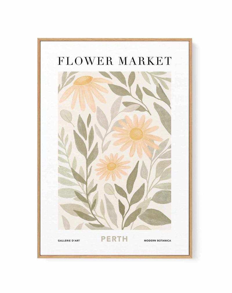 Flower Market Perth | Framed Canvas Art Print