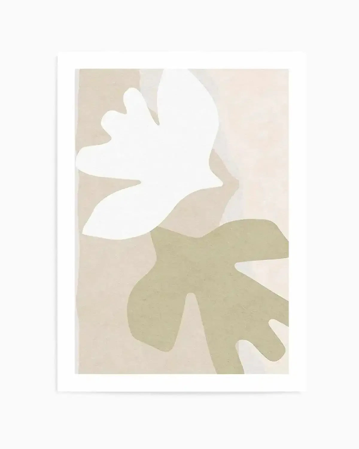Formes D'oiseaux II Art Print green neutrals with green abstract art print