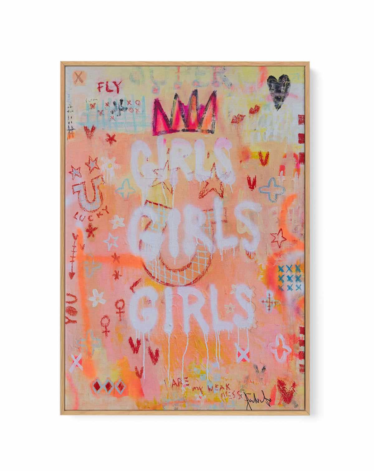 Girls Girls Girls by Jackie Green | Framed Canvas Art Print from Olive et Oriel where you can shop wallpaper and artworks online