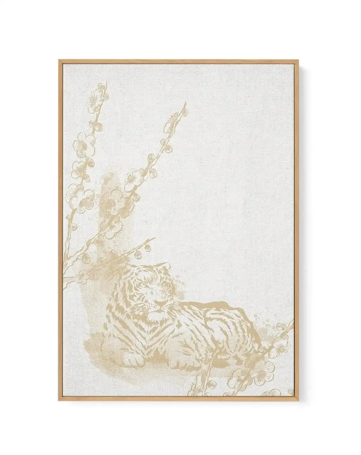Golden Tiger II | Framed Canvas-CANVAS-You can shop wall art online with Olive et Oriel for everything from abstract art to fun kids wall art. Our beautiful modern art prints and canvas art are available from large canvas prints to wall art paintings and our proudly Australian artwork collection offers only the highest quality framed large wall art and canvas art Australia - You can buy fashion photography prints or Hampton print posters and paintings on canvas from Olive et Oriel and have them