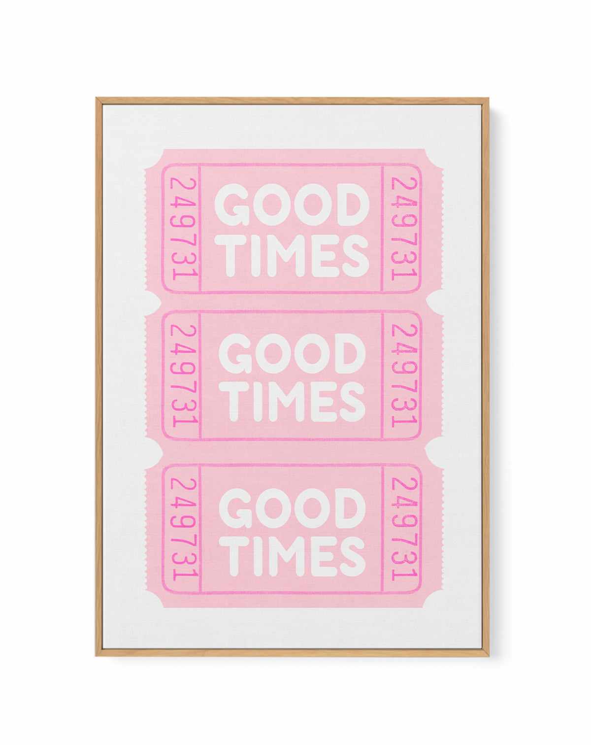 Pink With White Good Times | Framed Canvas Art Print from Olive et Oriel where you can shop wallpaper and artworks online
