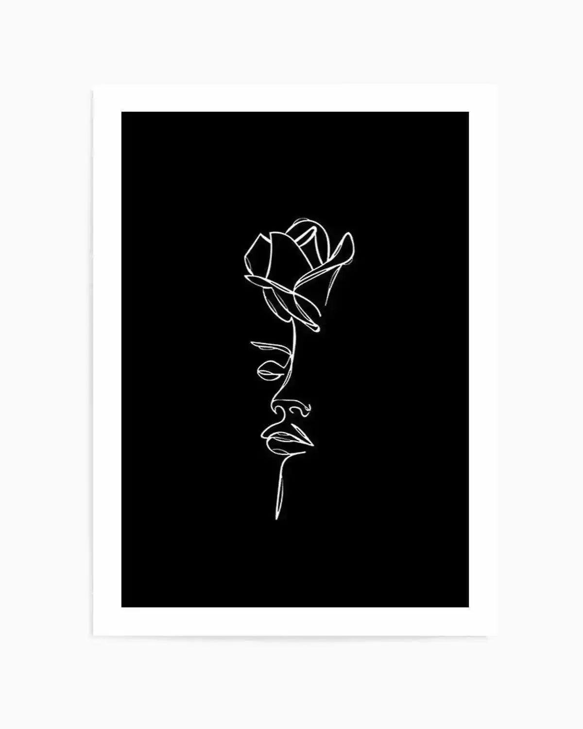 Her Wild Rose | B&W Art Print from Olive et Oriel where you can shop wallpaper and artworks online