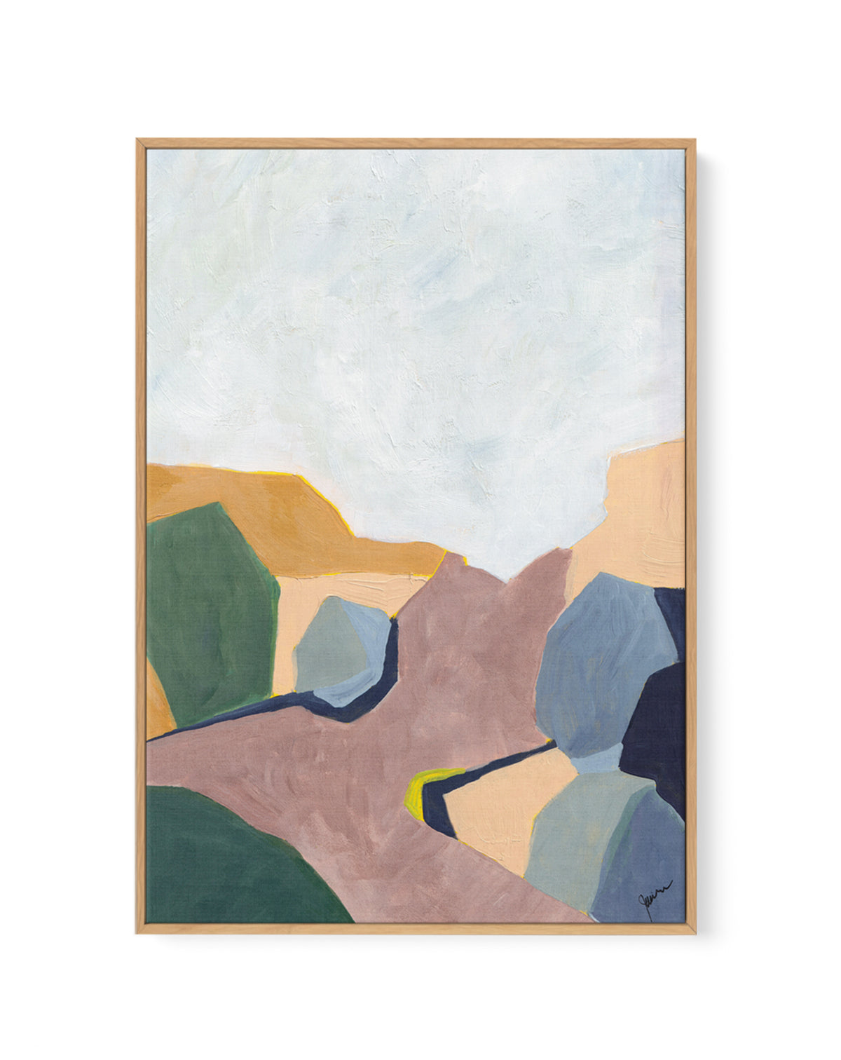 Hillside Geometry 4 by Jan Weiss | Framed Canvas Wall Art