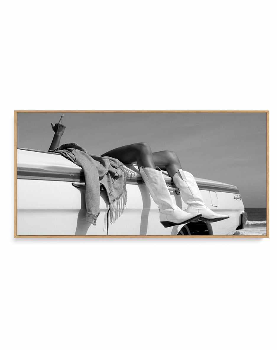Cali Days II by Amy Hallam B&W | Panoramic Canvas Art Print from Olive et Oriel where you can shop wallpaper and artworks online