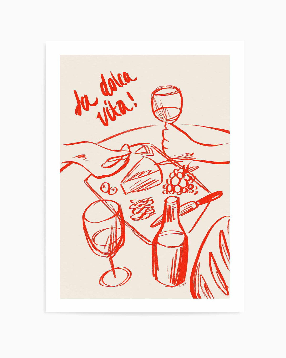 La dolce vita! - Red | Art Print from Olive et Oriel where you can shop wallpaper and artworks online