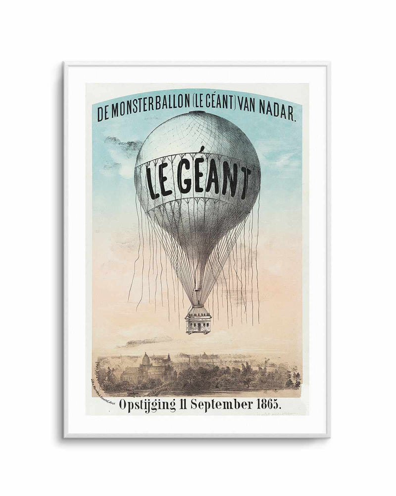 Le Geant Hot Air Balloon Vintage Poster Art Print