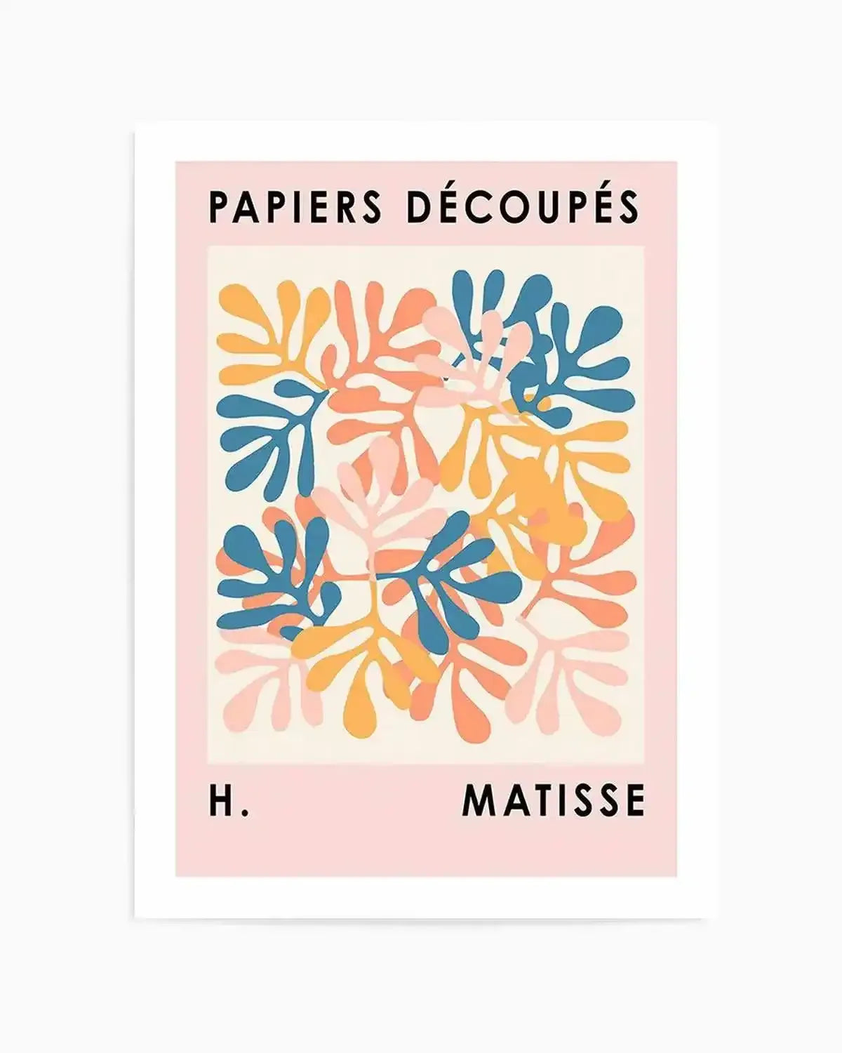 Le Papiers Decoupes No 2 Art Print blue orange abstract art print