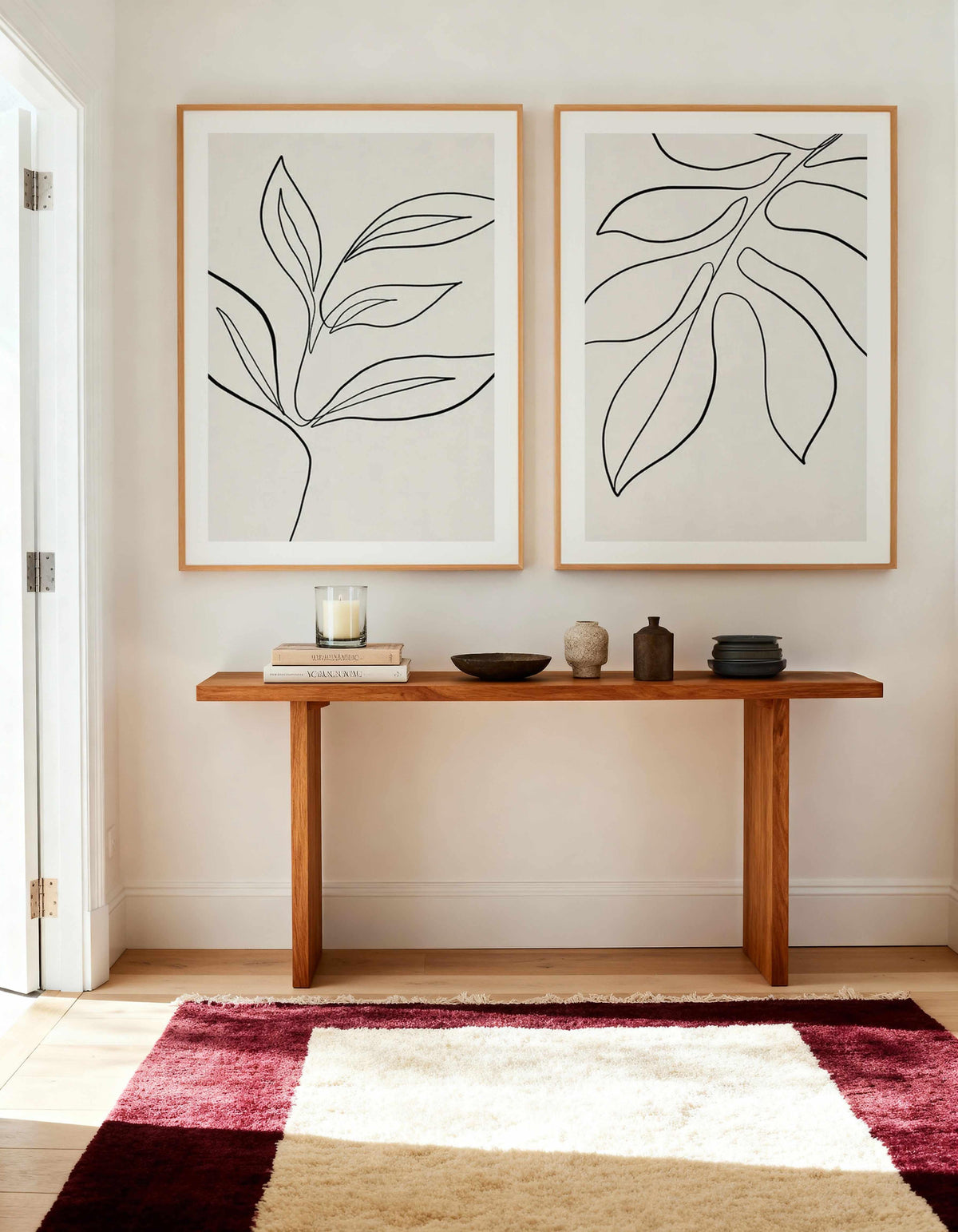 Leaf Line Art I & II Art Print Set of 2 | Matching Wall Art from Olive et Oriel where you can shop wallpaper and artworks online
