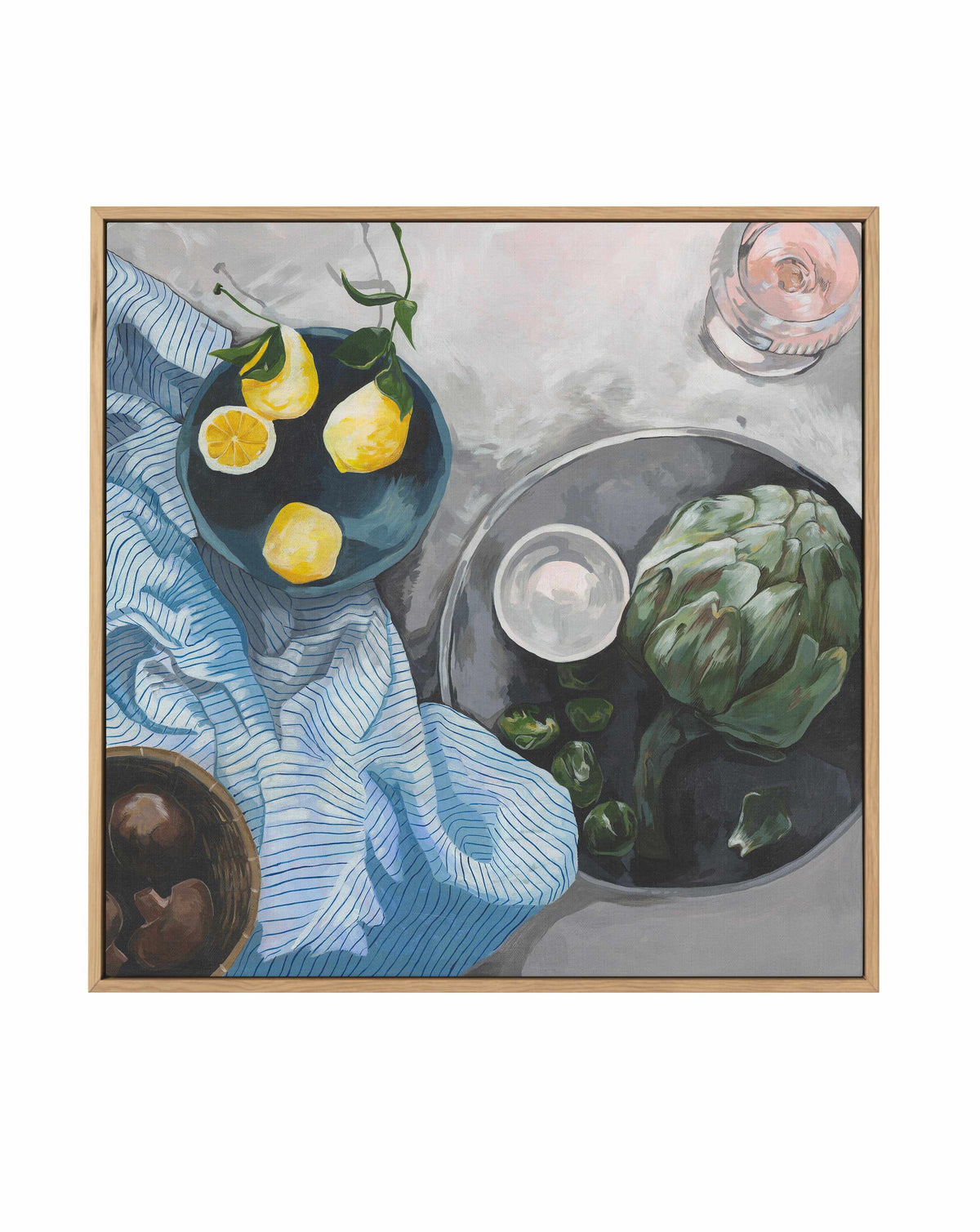 Lemons and Artichokes by Cat Gerke | Framed Canvas Art Print from Olive et Oriel where you can shop wallpaper and artworks online