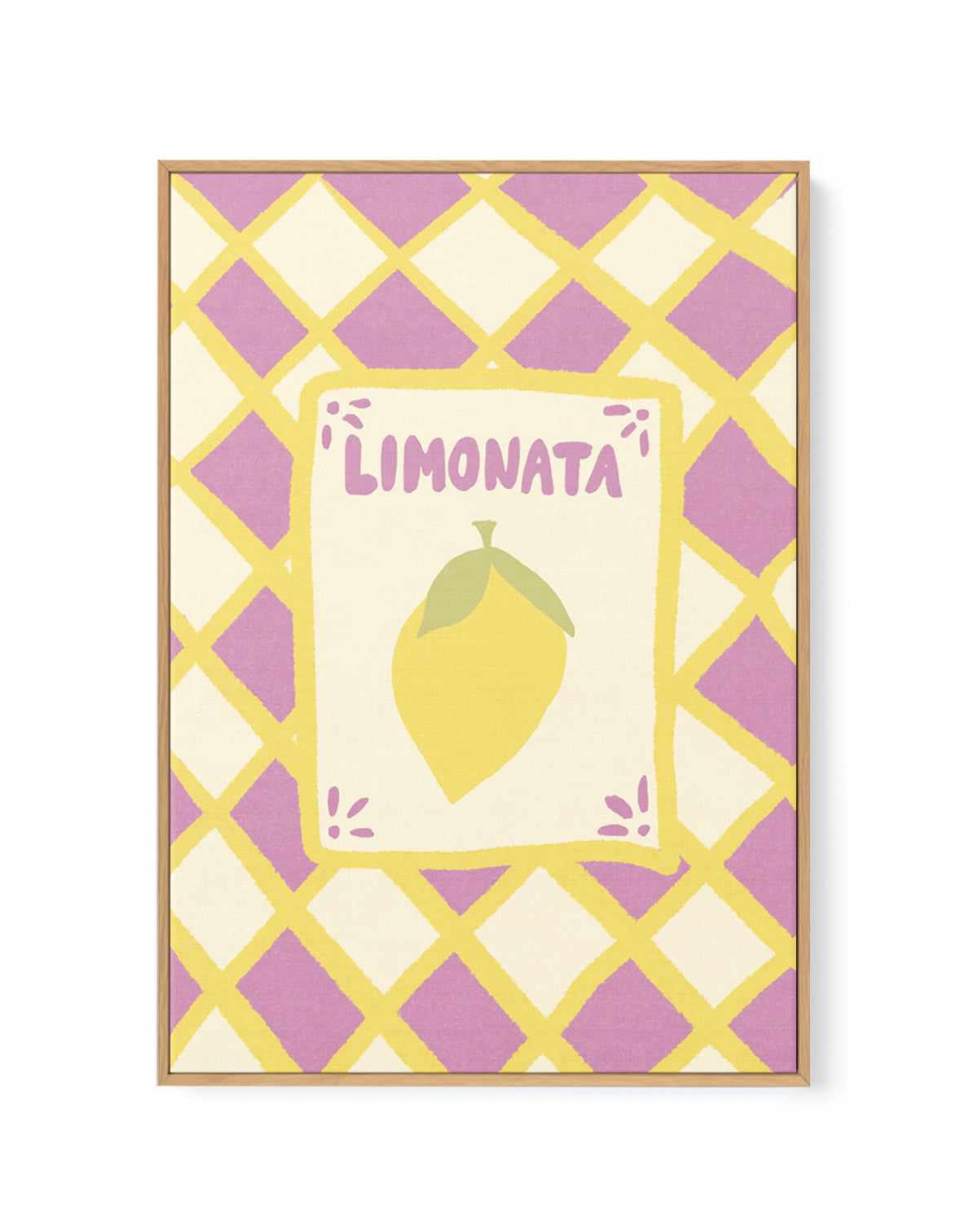 Limonata Check | Framed Canvas Art Print from Olive et Oriel where you can shop wallpaper and artworks online
