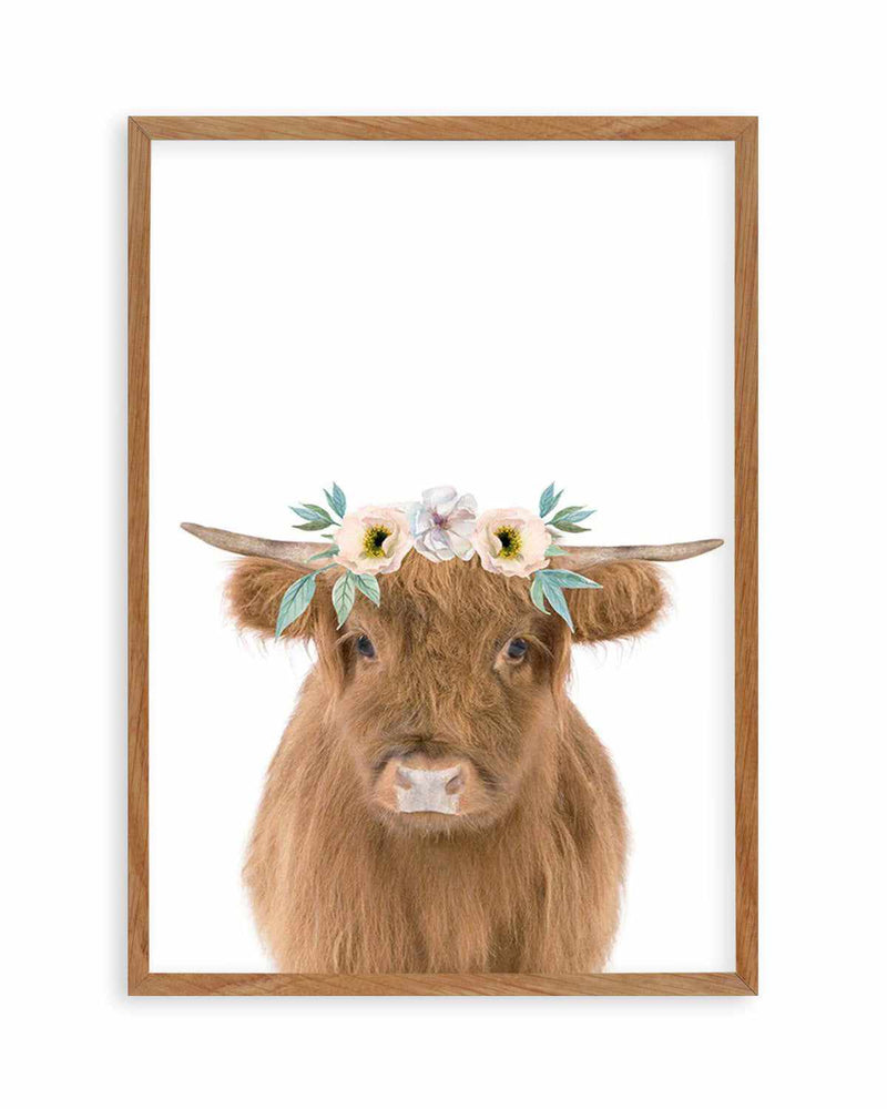 Little Highlander Cow | Flower Crown Art Print