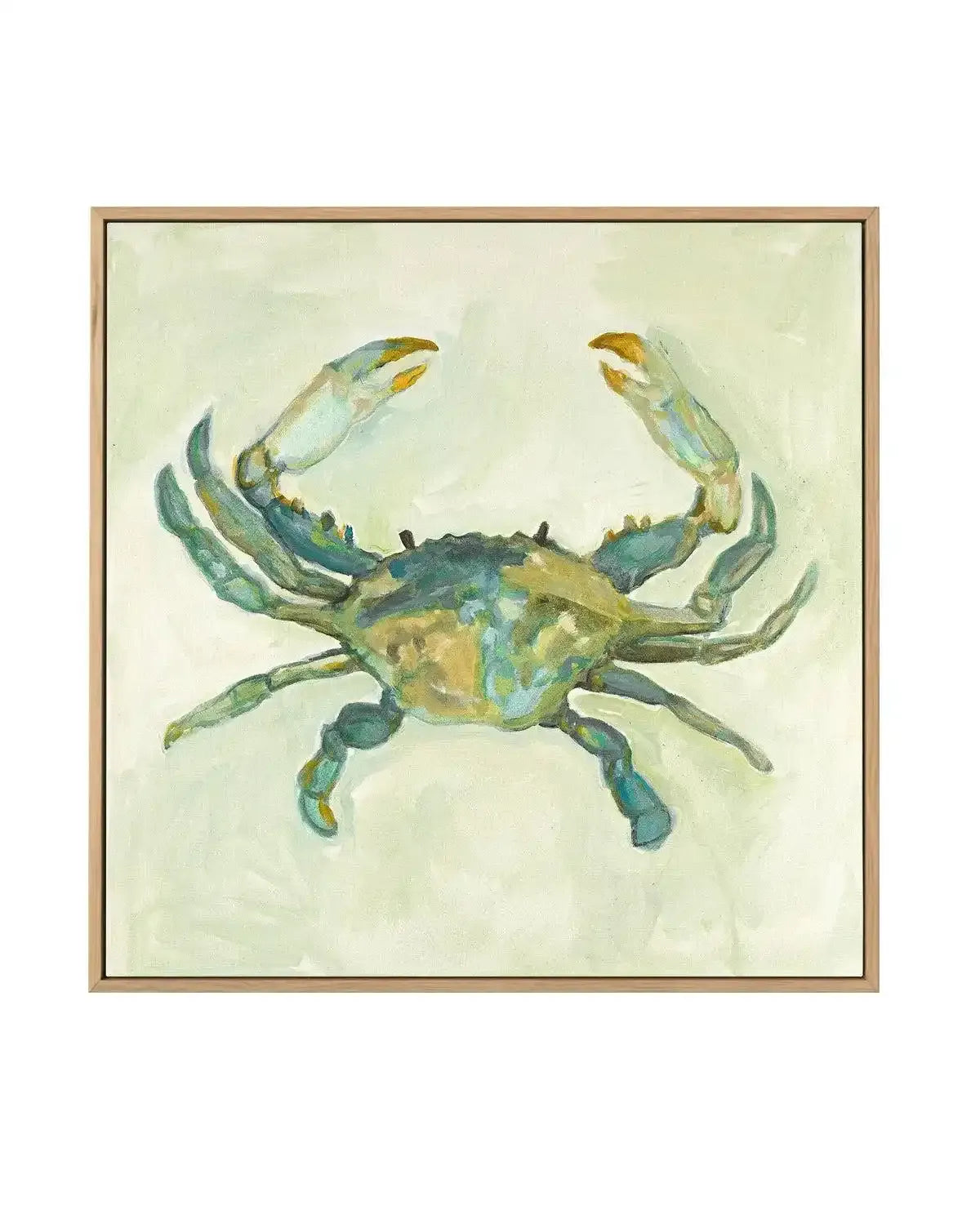 Little Sage Crab by Natalie Jane | Framed Canvas Art Print from Olive et Oriel where you can shop wallpaper and artworks online