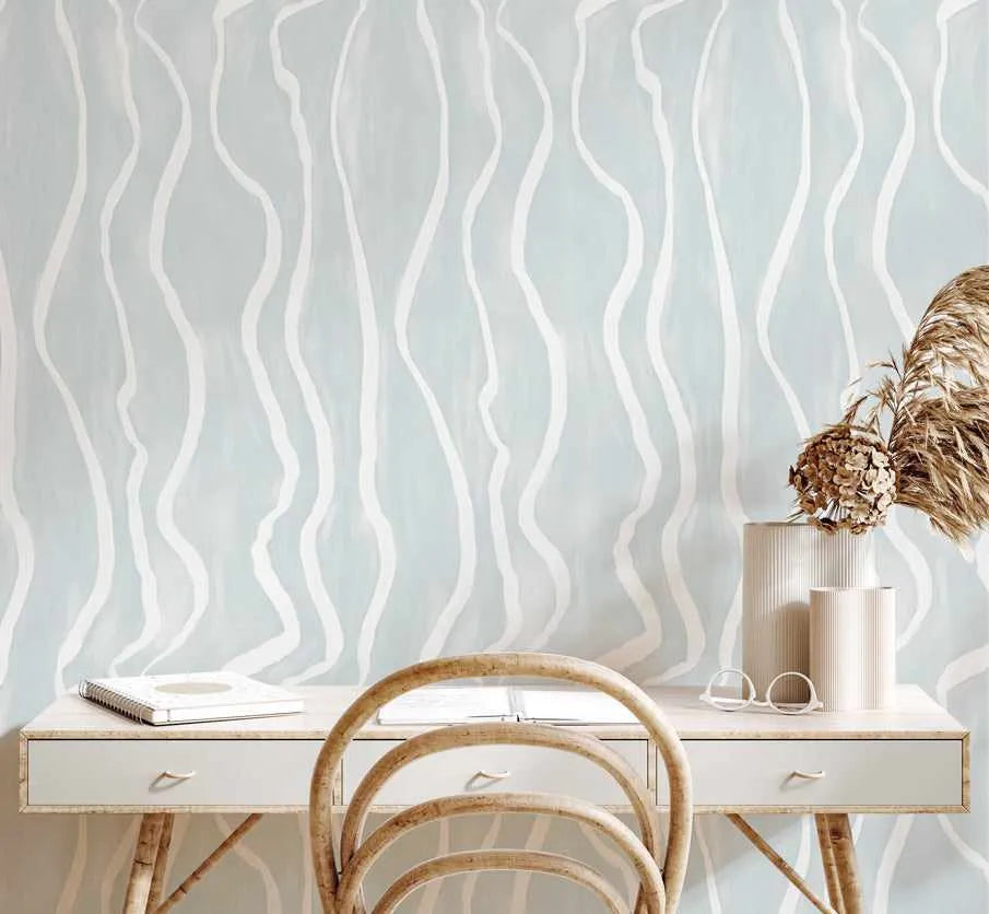 Luxe Stripe in Sky Blue Wallpaper-Wallpaper-Buy Kids Removable Wallpaper Online Our Custom Made Children’s Wallpapers Are A Fun Way To Decorate And Enhance Boys Bedroom Decor And Girls Bedrooms They Are An Amazing Addition To Your Kids Bedroom Walls Our Collection of Kids Wallpaper Is Sure To Transform Your Kids Rooms Interior Style From Pink Wallpaper To Dinosaur Wallpaper Even Marble Wallpapers For Teen Boys Shop Peel And Stick Wallpaper Online Today With Olive et Oriel