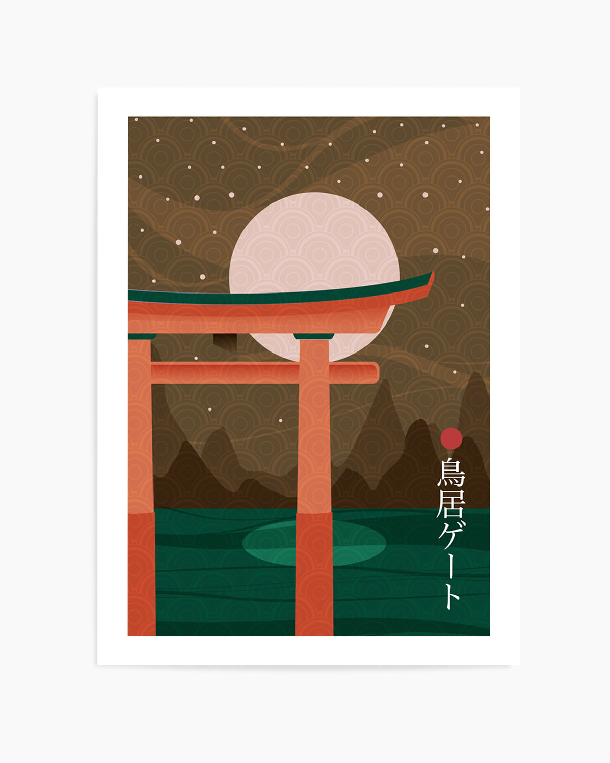 Moonlit Torii Gate by Fadil Roze | Art Print