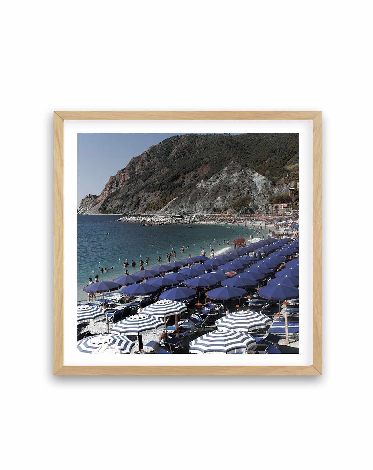 Monterosso Blue Umbrellas | Art Print from Olive et Oriel where you can shop wallpaper and artworks online